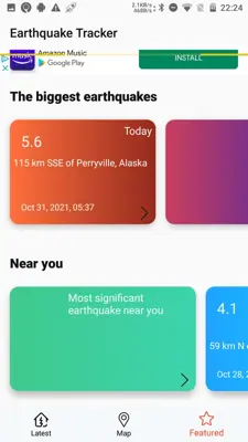 Earthquake App - Tracker, Map android App screenshot 2