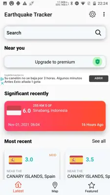Earthquake App - Tracker, Map android App screenshot 4